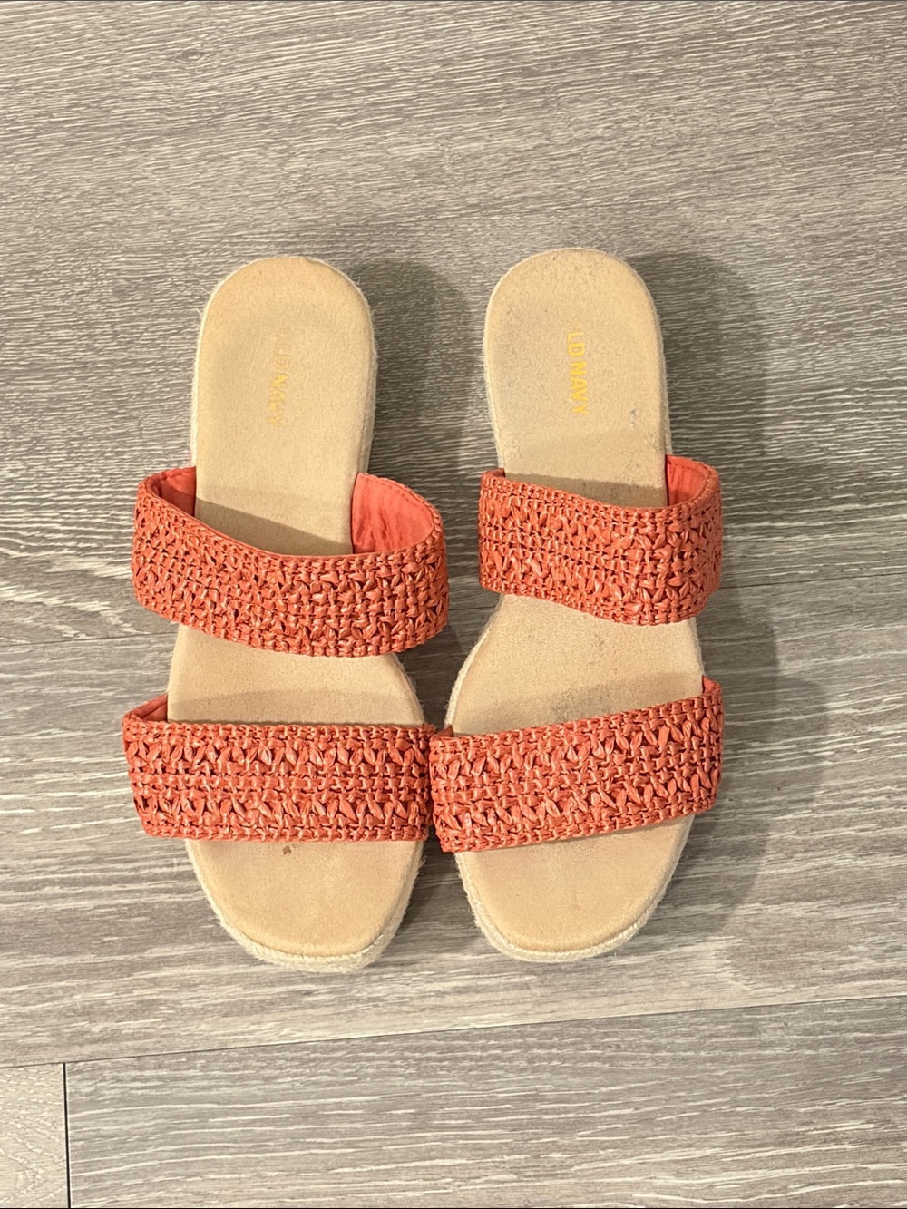 Old Navy Woven Double-Strap Slide Sandals - Terracotta